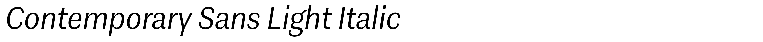 Contemporary Sans Light Italic